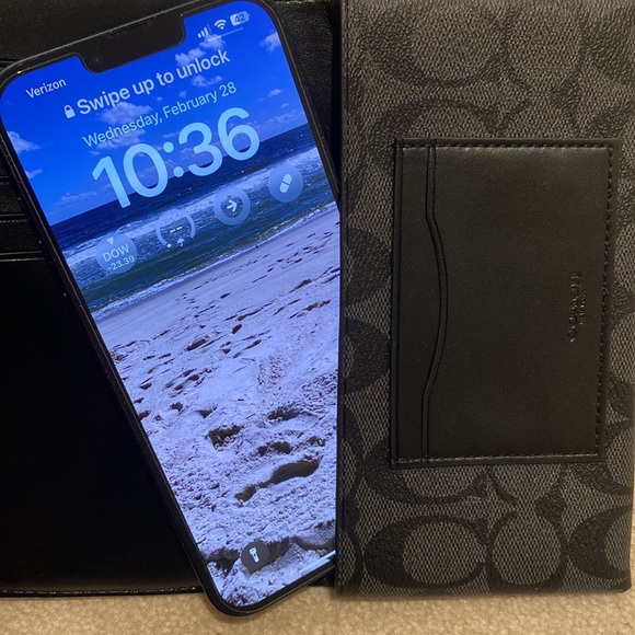 Coach - Uni Wallet Phone Case F32625 Charcoal Black - Picture 8 of 8